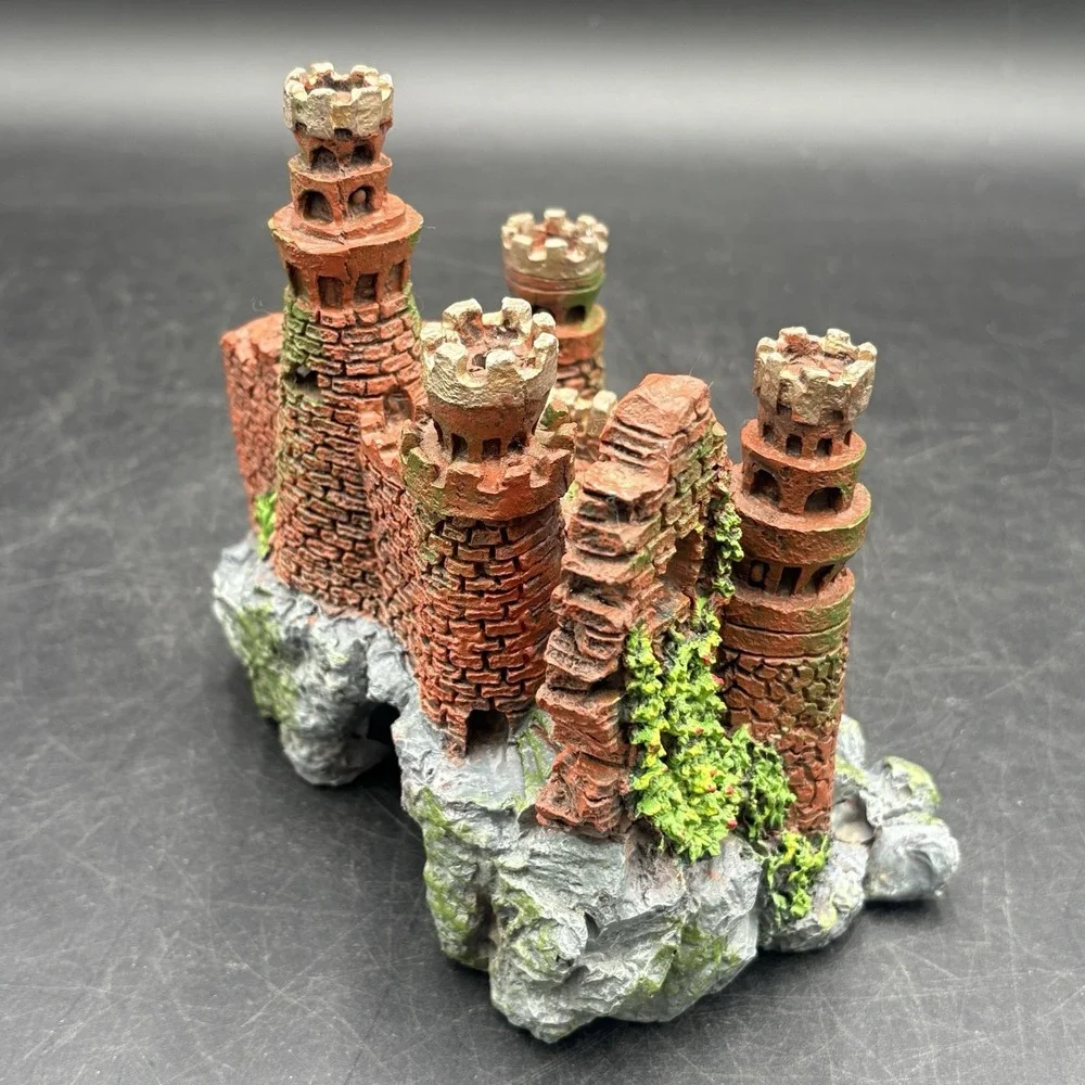 Aquarium Castle Heavy Red Brick Vibrant Colors